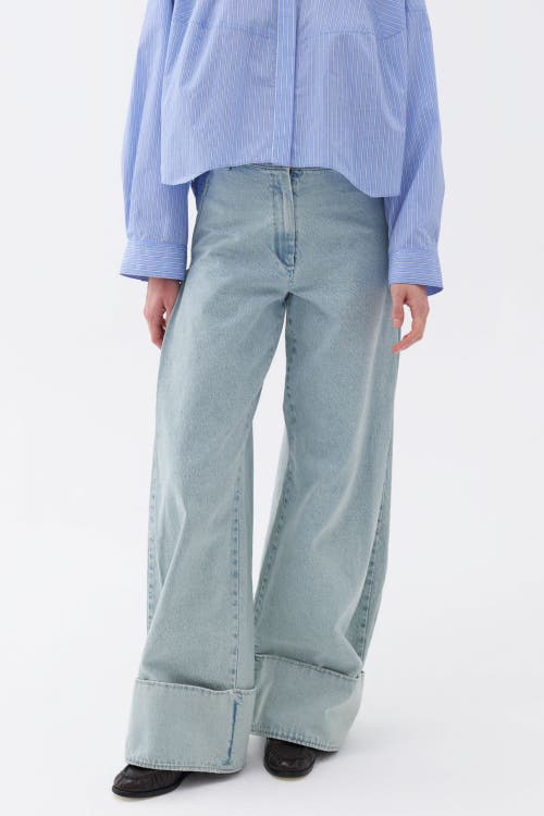 Shop Nocturne High Waist Double-leg Jeans In Blue