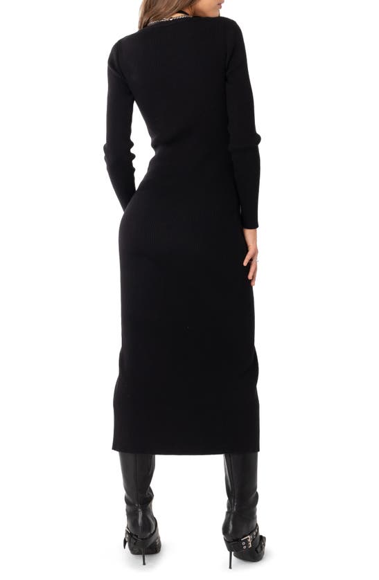 EDIKTED EDIKTED JAZLYN LONG SLEEVE RIB SWEATER DRESS