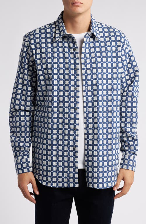 Shop Peregrine Club Button-up Shirt In Blue