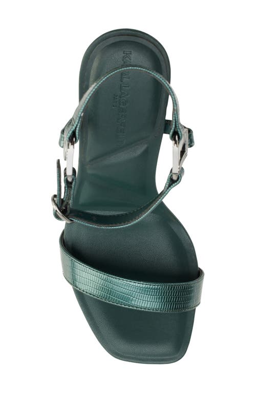 Karl Lagerfeld Cybil Ankle Strap Dress Sandals In Forest Green