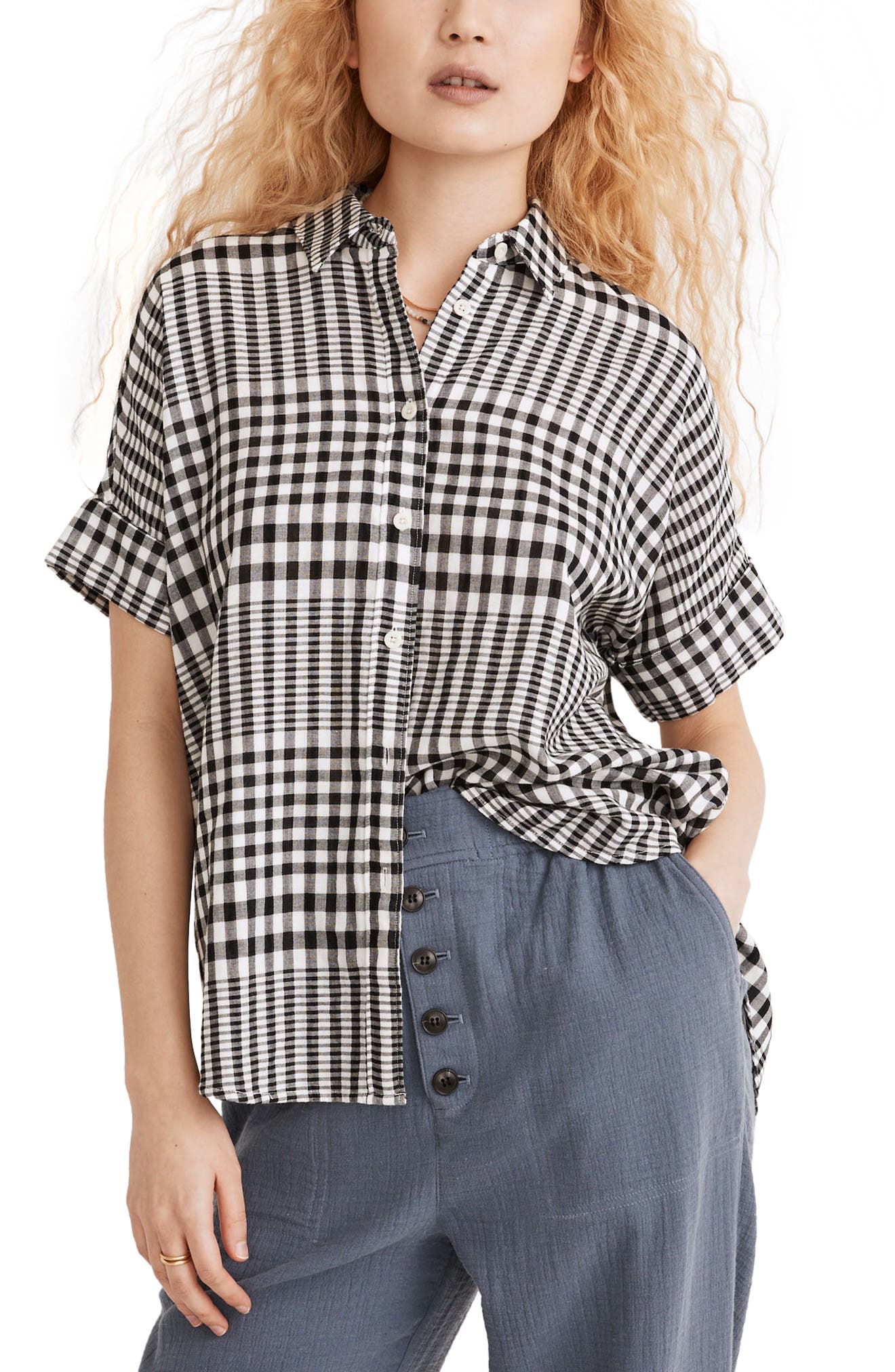 Courier Pintuck Back Plaid Double Face 