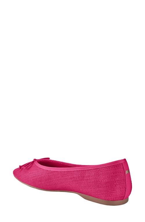 Birdies Goldfinch Pointed Toe Ballet Flat In Raspberry Raffia