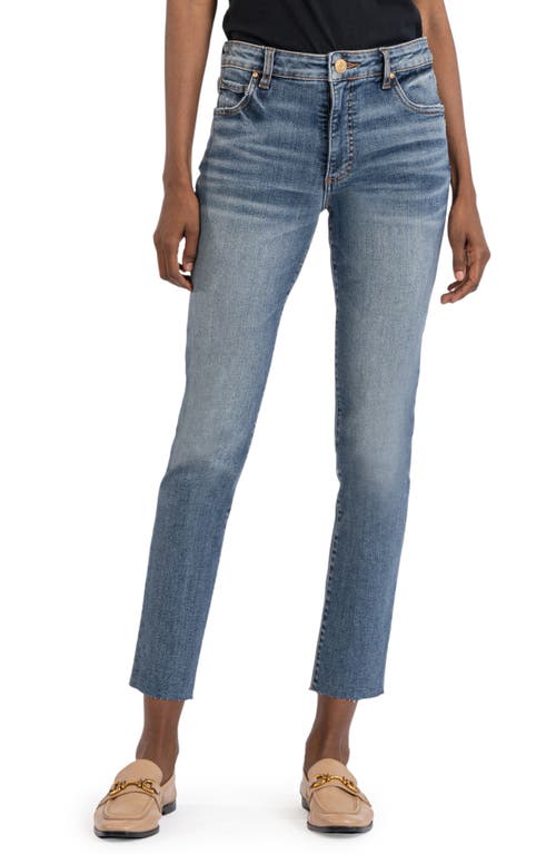 Shop Kut From The Kloth Reese Fab Ab High Waist Ankle Slim Straight Leg Jeans In Reborn