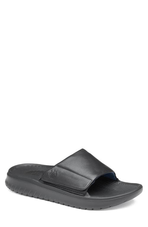 Oasis Slide Sandal in Black Full Grain