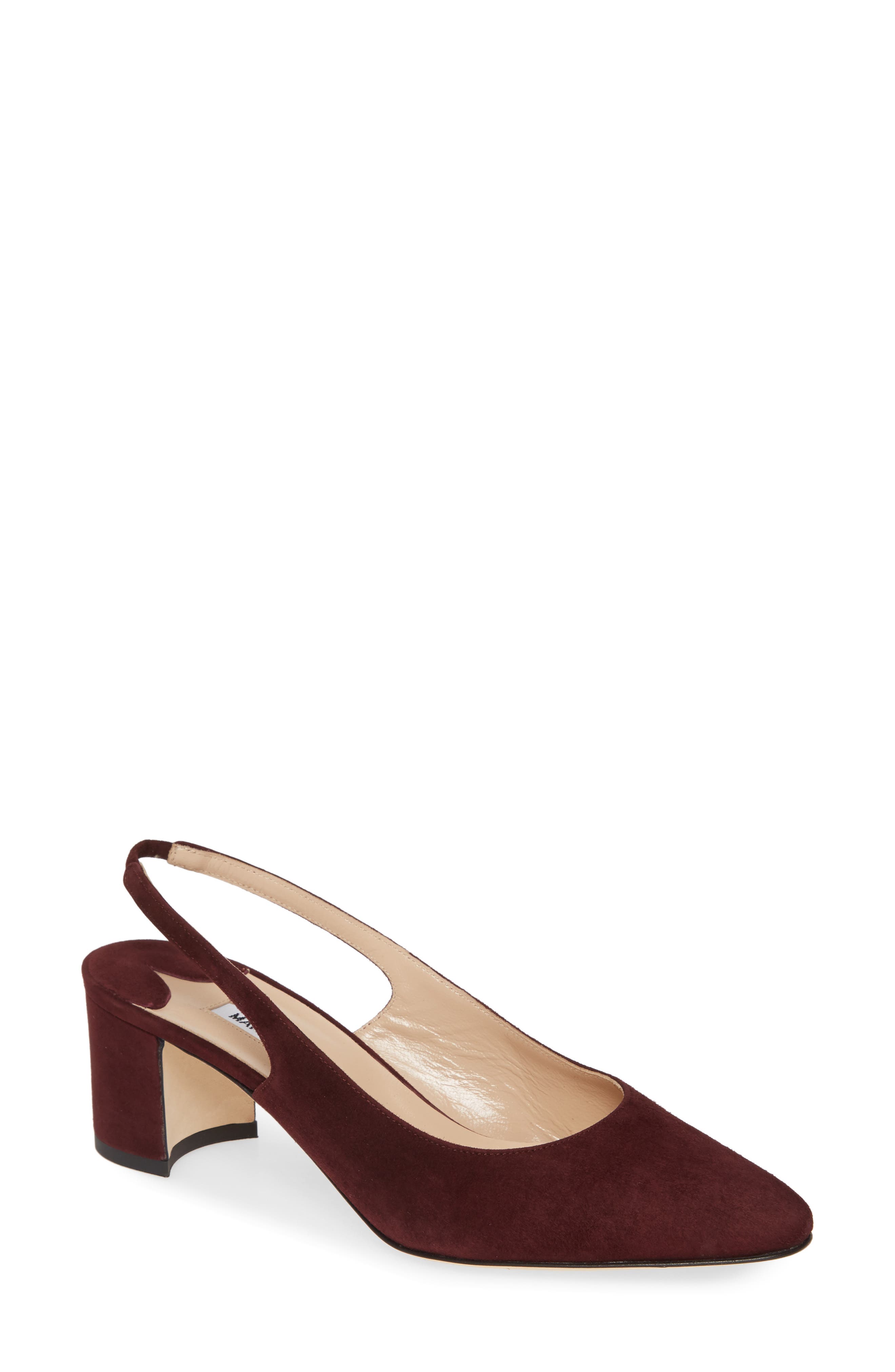 Manolo Blahnik Allurasa Slingback Pump - Burgundy