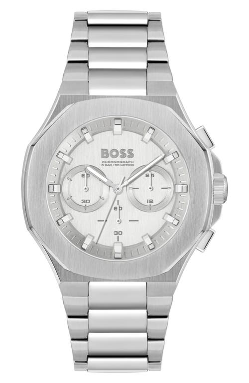 BOSS Tapered Chronograph Bracelet Watch, 45mm in Silver 