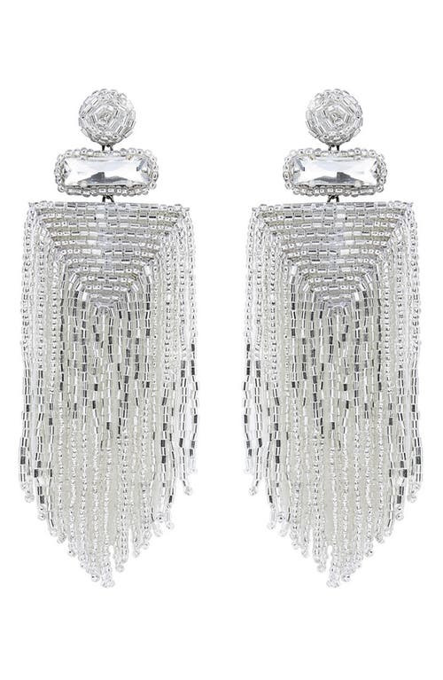 Deepa Gurnani Jody Beaded Tassel Earrings in Silver at Nordstrom