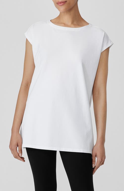 Eileen Fisher Boat Neck Cap Sleeve Boxy Top at Nordstrom,