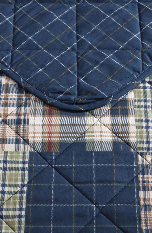 Eddie Bauer Madrona Plaid Cotton Quilt 3-piece Set In Navy/green