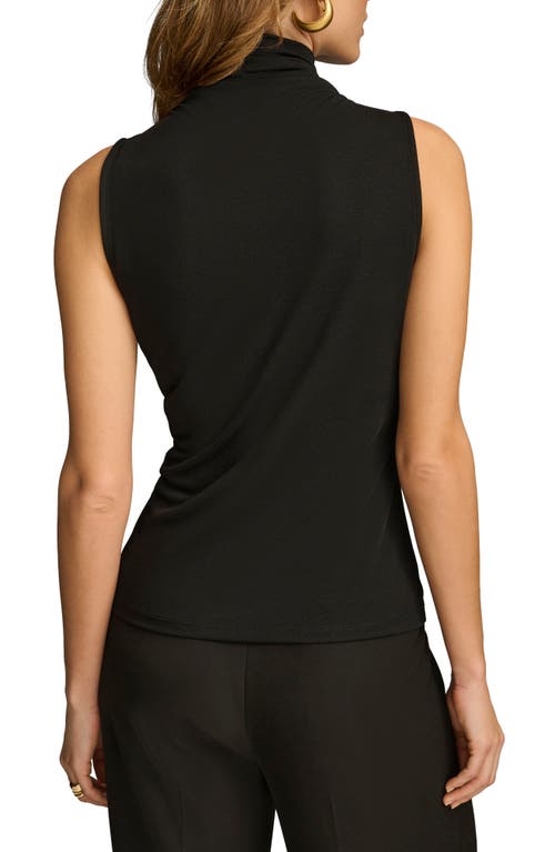 Donna Karan New York Sleeveless Funnel Neck Knit Top In Black