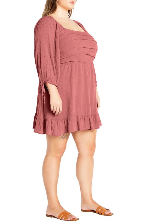 Shop City Chic Allegra Balloon Sleeve Fit & Flare Dress In Rosewood