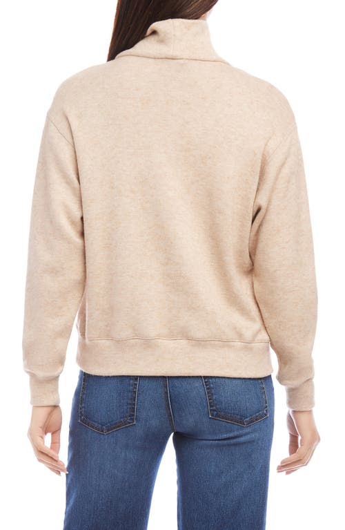 Shop Karen Kane Faux Wrap Mock Neck Sweater In Oatmeal