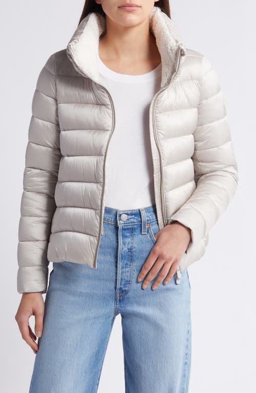 Save The Duck Elly Water Resistant Puffer Jacket In Rainy Beige
