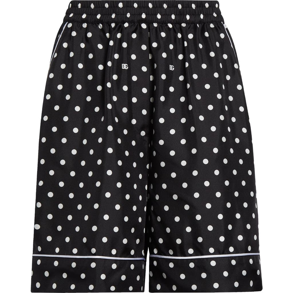 Dolce & Gabbana Elastic Waist Shorts In Nero