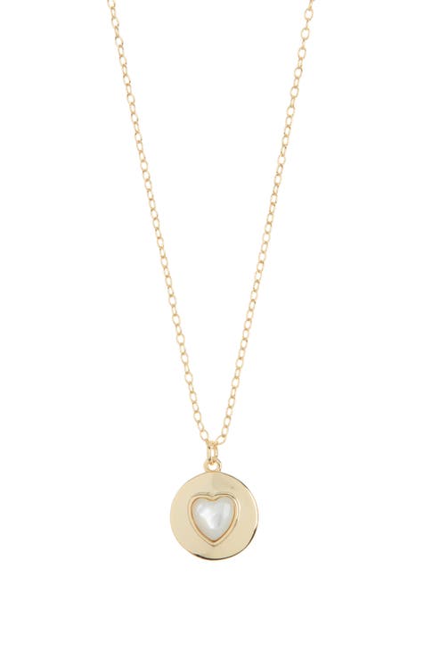 Mother of Pearl Heart Pendant Necklace