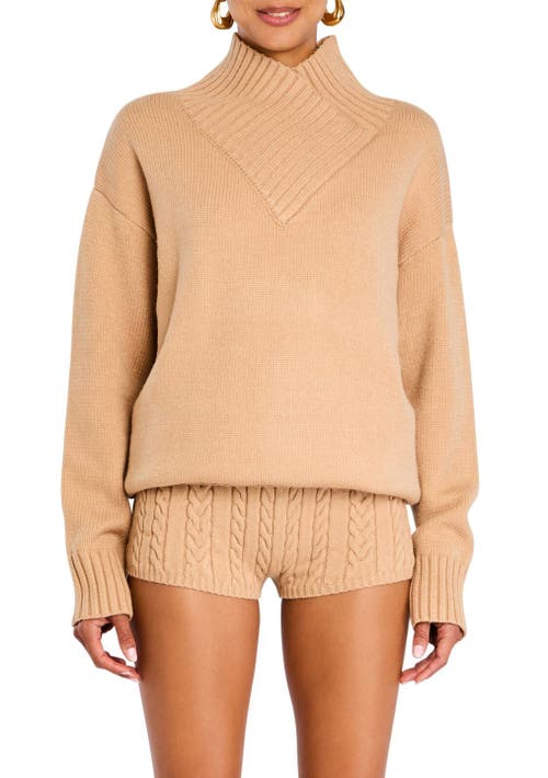 Shop Ser.o.ya Dessa Chunky Knit Sweater In Tan