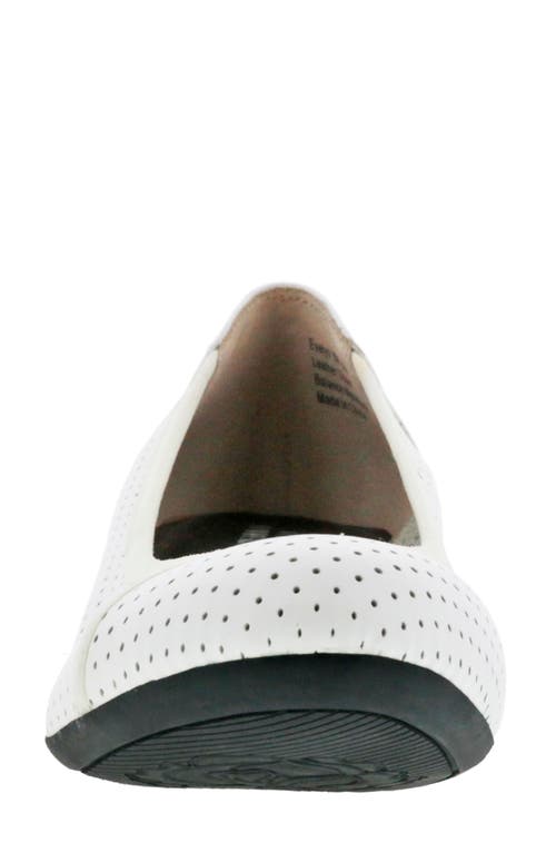 Ros Hommerson Evelyn Perforated Wedge Pump In White Leather