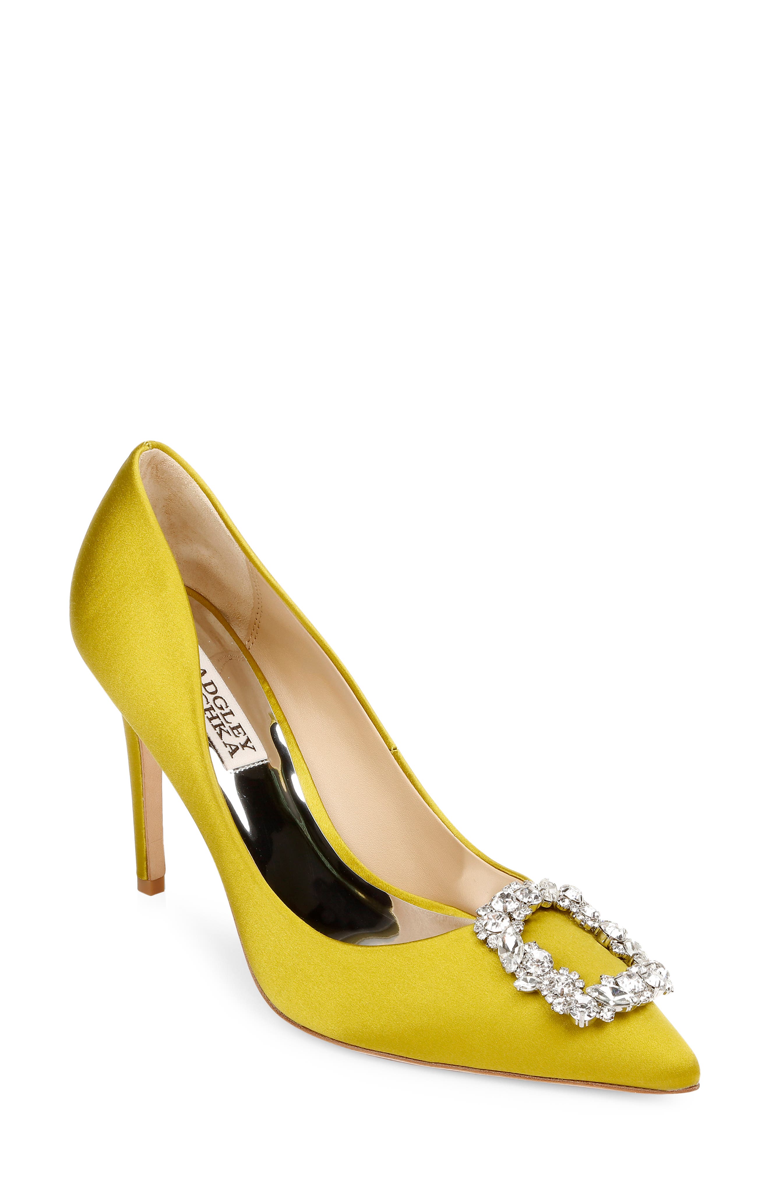 Badgley Mischka Collection Cher Crystal Embellished Pump in Chartreuse