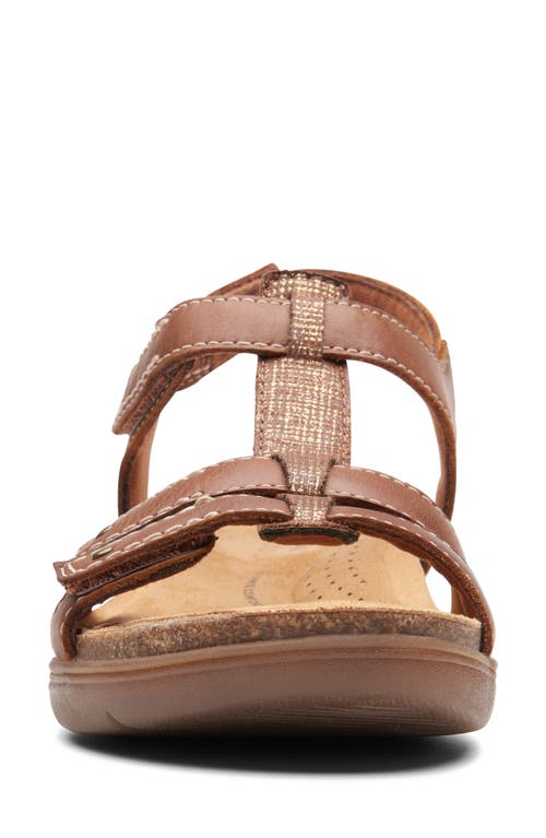 Shop Clarks ® April Cove Sandal In Dark Tan Lea