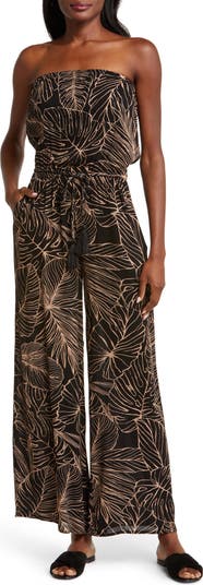 Elan strapless shop cover up jumpsuit
