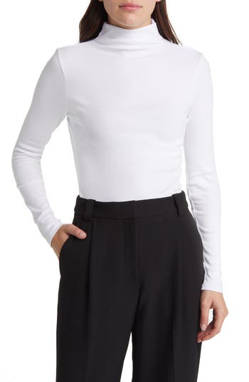 Shop Nordstrom Ribbed Pima Cotton Turtleneck In White