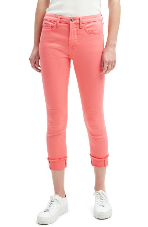 JEN7 by 7 For All Mankind Fray Hem Crop Skinny Jeans in Hibiscus