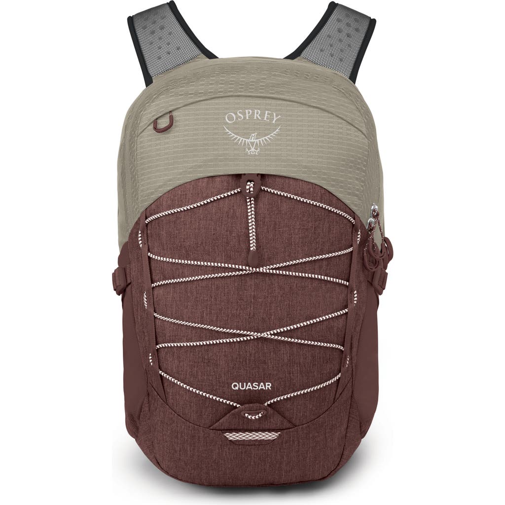 Osprey Quasar 26-liter Backpack In Sawdust Tan/raisin Red