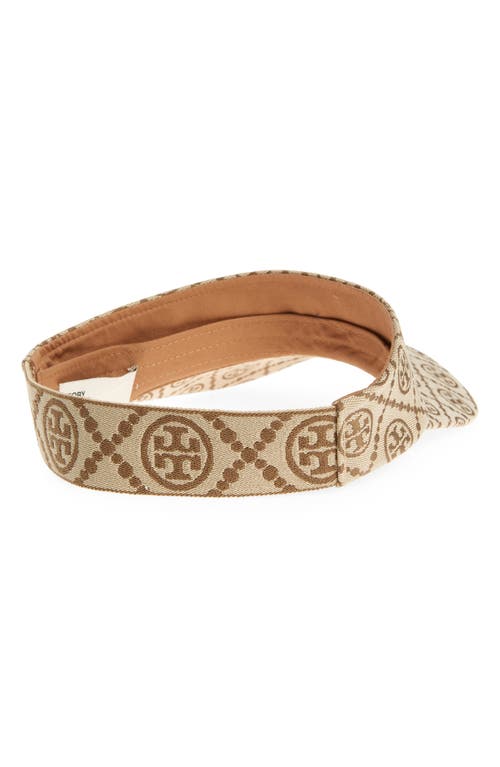 Tory Burch T Monogram Visor In Hazel/new Ivory