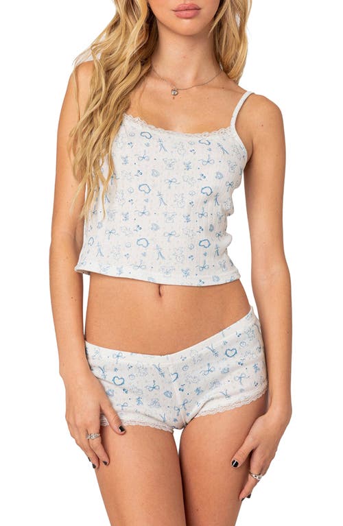 EDIKTED EDIKTED PLAYTIME POINTELLE CROP TANK 
