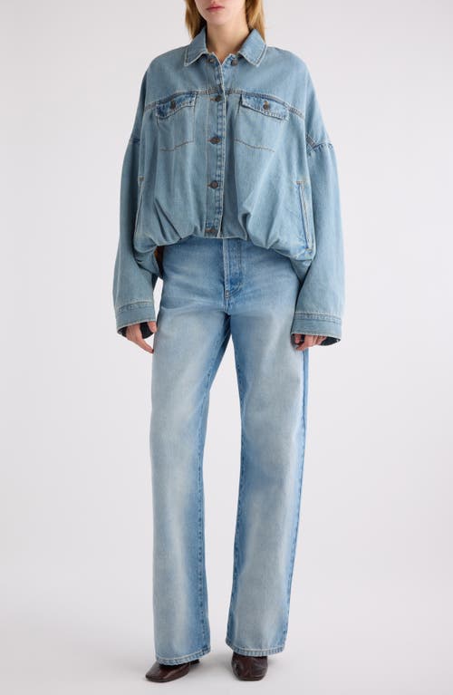 Shop Dries Van Noten Vesto Bubble Hem Denim Jacket