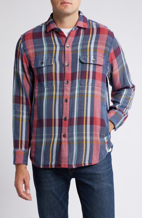 Shop Tommy Bahama Copper Canyon Plaid Button-up Shirt Jacket In Norse Blue