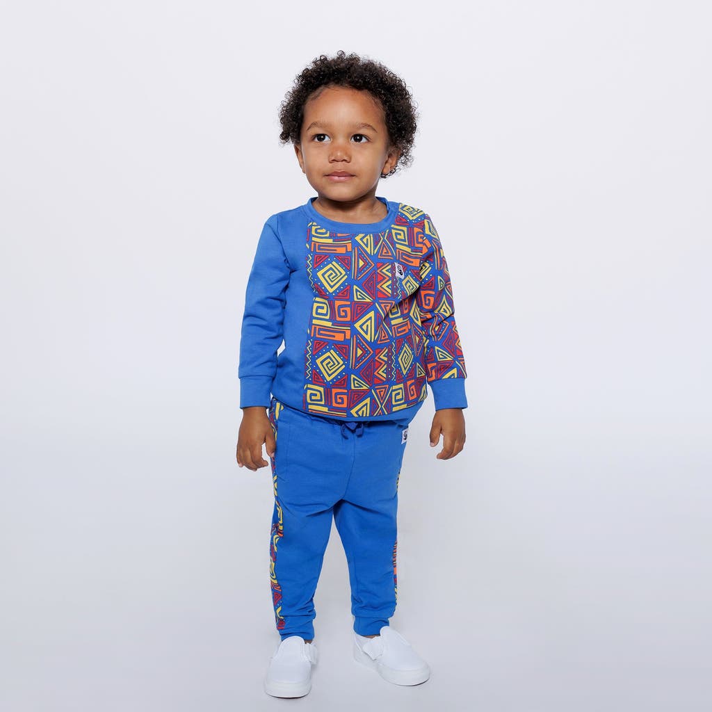 Mixed Up Clothing Baby Crewneck Sweatshirt And Jogger Pants Set In Blue Multicolor