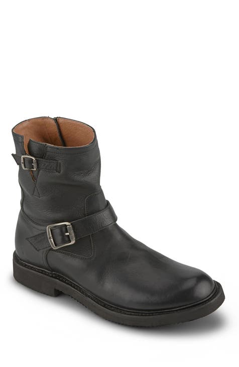 Frye Dean Moto Boots in Black - Size 8
