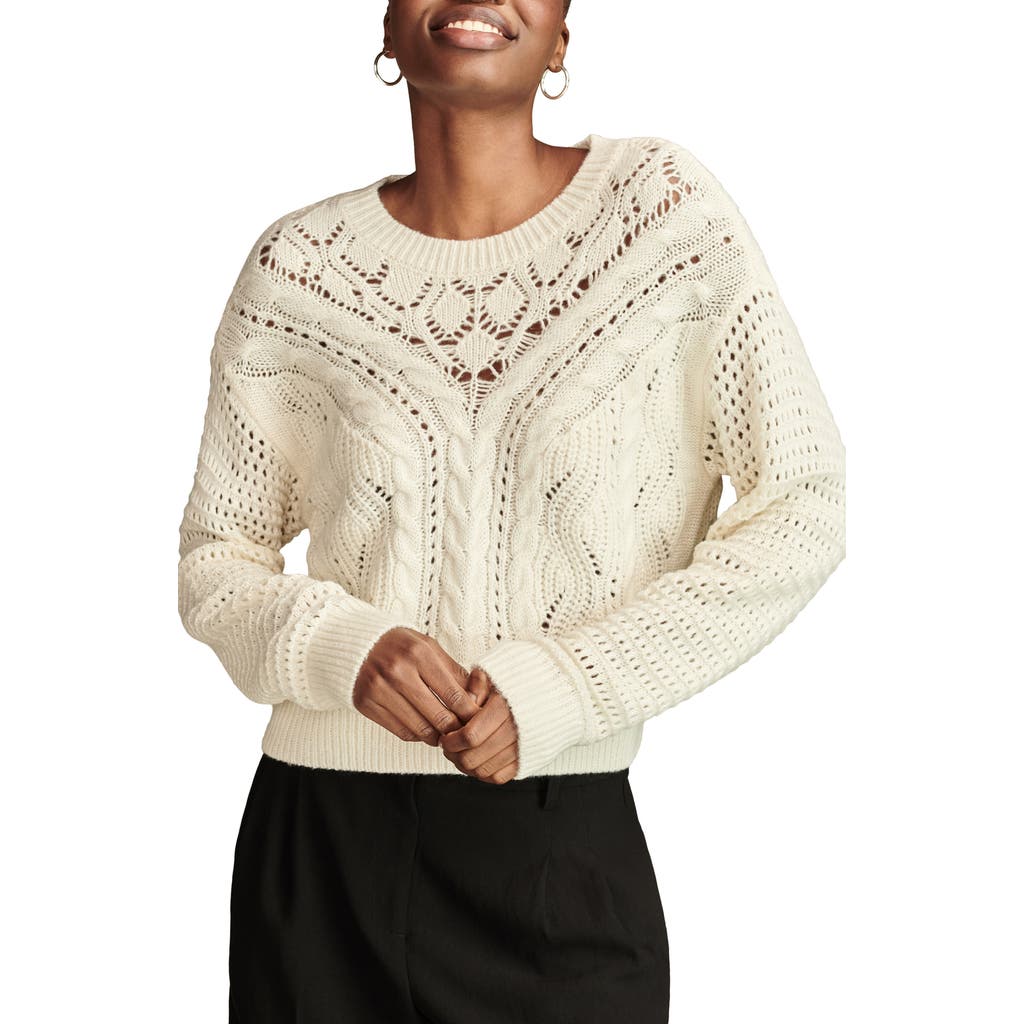 LUCKY BRAND LUCKY BRAND ROMANTIC MIXED STITCH SWEATER