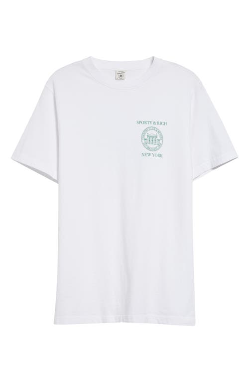 Shop Sporty And Rich Sporty & Rich Ny Resort Cotton Graphic T-shirt In White