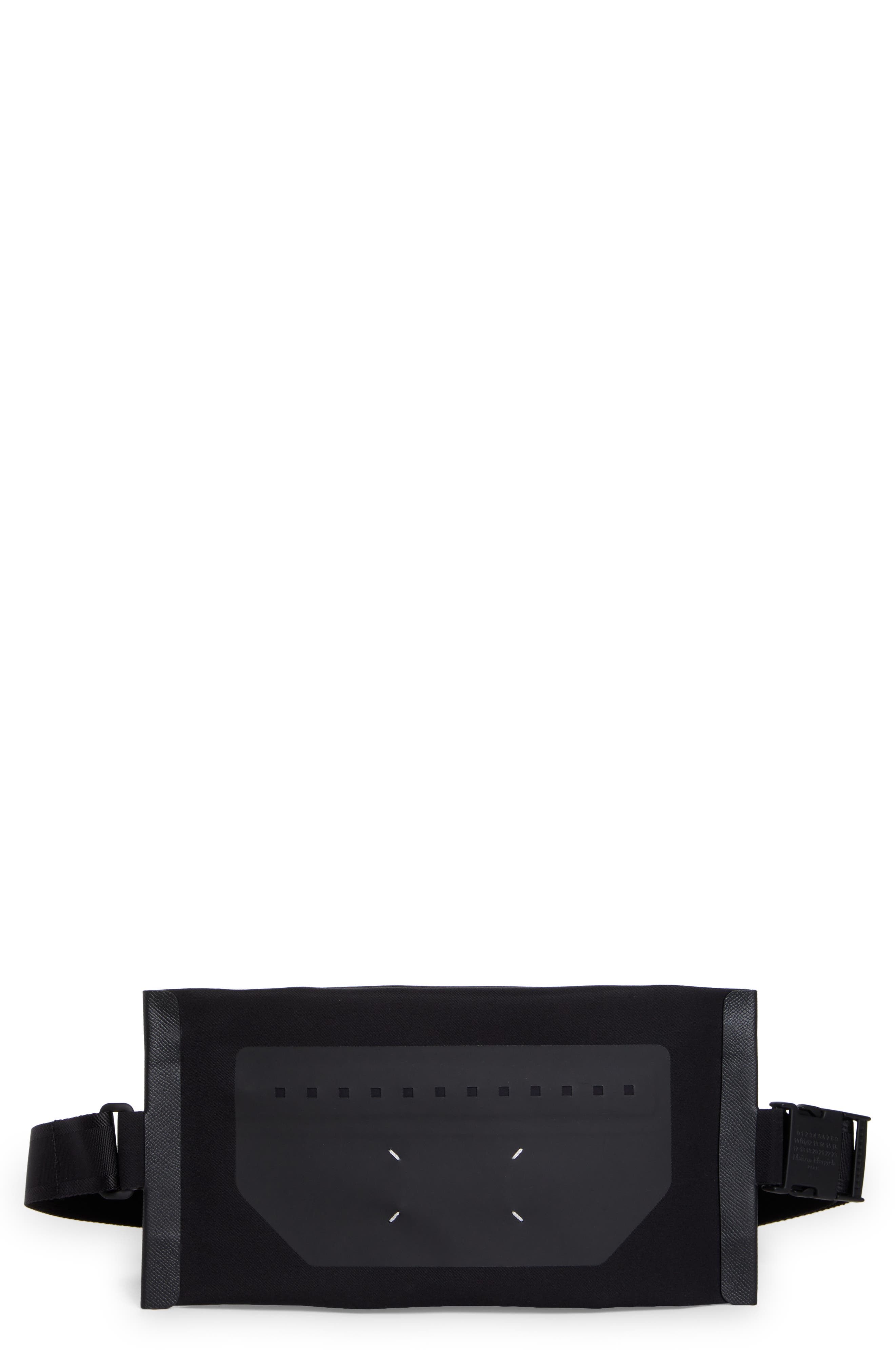 Maison Margiela Mackintosh Crossbody Belt Bag In Black/ Black | ModeSens