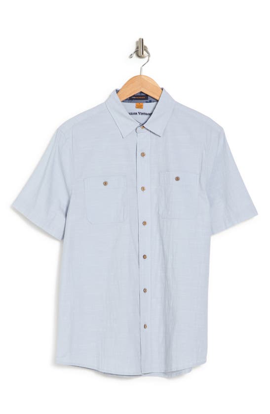 Tailor Vintage Collared Button-down Shirt In Blue Fog