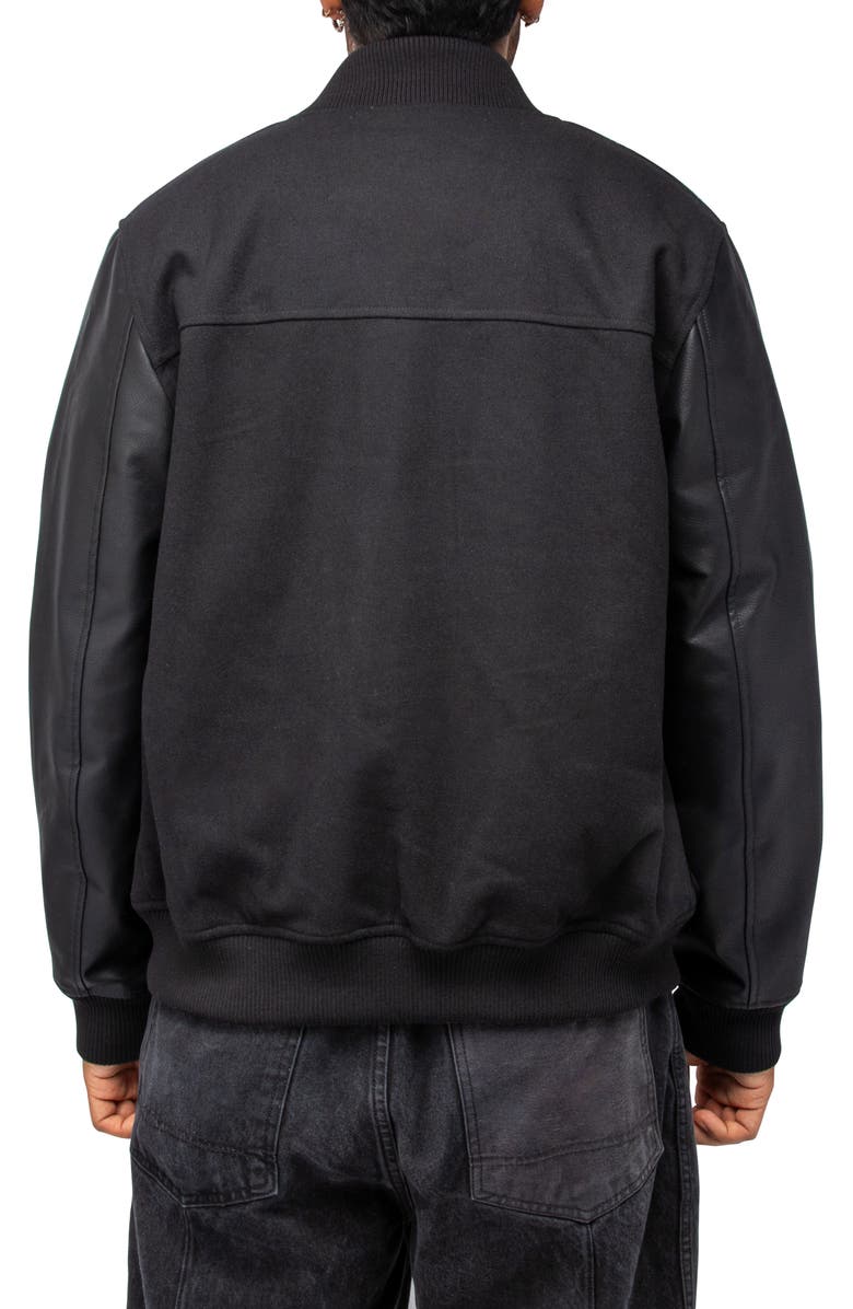 XRAY Mixed Media Faux Leather Bomber Jacket Nordstromrack