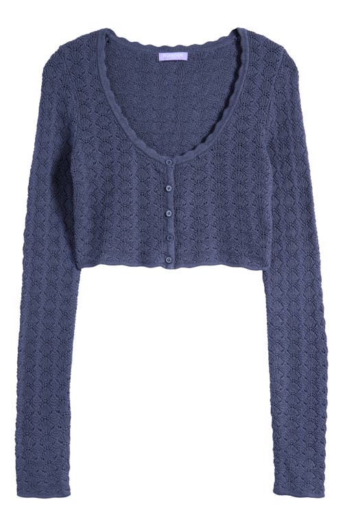 Shop Florence By Mills Le Pointelle Cardigan In Grisaille