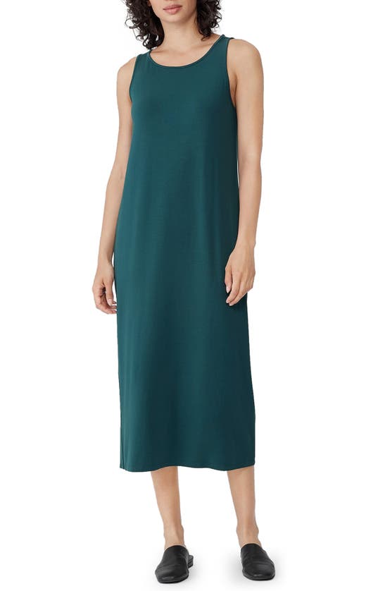 Eileen Fisher Sleeveless Jersey Dress In Pacifica