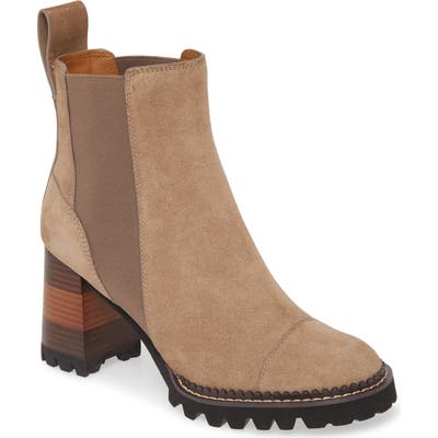 See By Chloe Mallory Block Heel Bootie - Beige