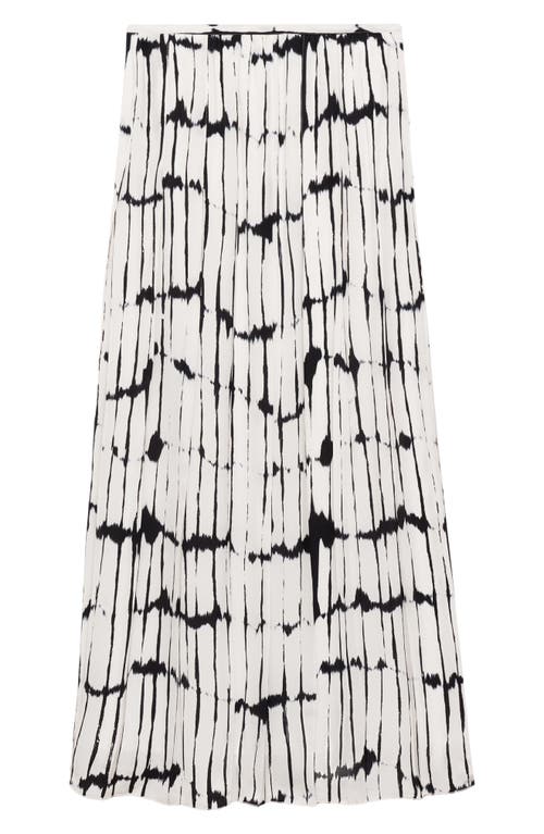 Shop Mango Pleated Print Midi Skirt In Off White