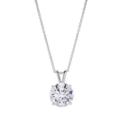 Luvmyjewelry Lucent 14k Gold Round Lab Grown Diamond Pendant In 14k White Gold