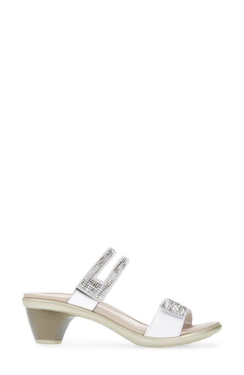 Shop Naot Temper Embellished Slide Sandal In White/pearl Metallic