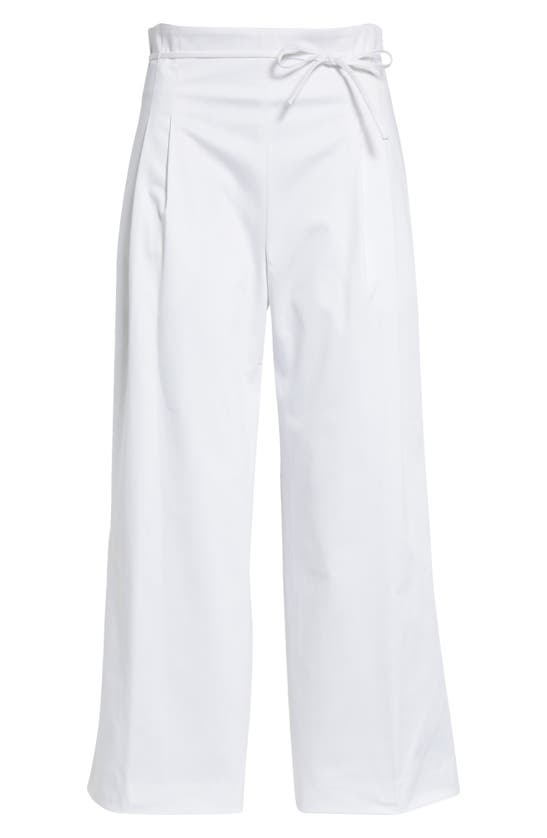 Shop Carolina Herrera High Waist Crop Wide Leg Trousers In White