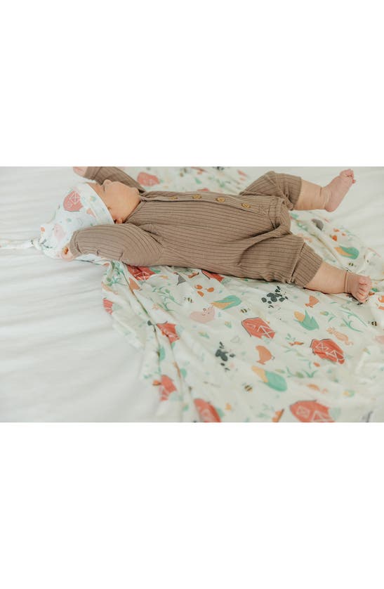 Copper Pearl Swaddle Blanket In Open White