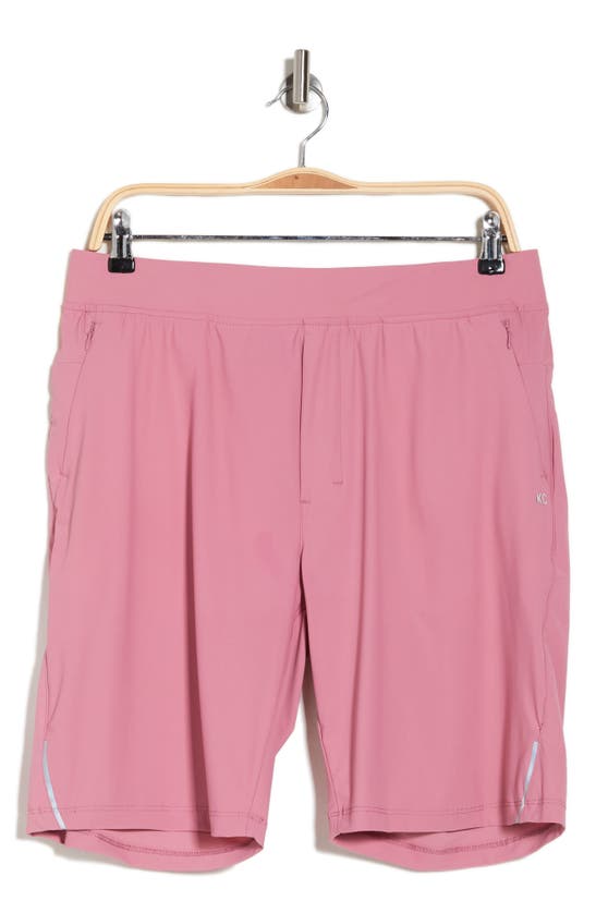 Shop Kenneth Cole Water Repellent Active Stretch Running Shorts In Pink Salt