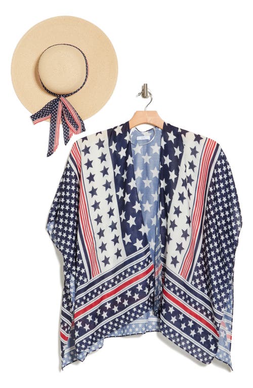 Shop Collection Xiix Americana Floppy Hat & Topper Set In Red/white/blue