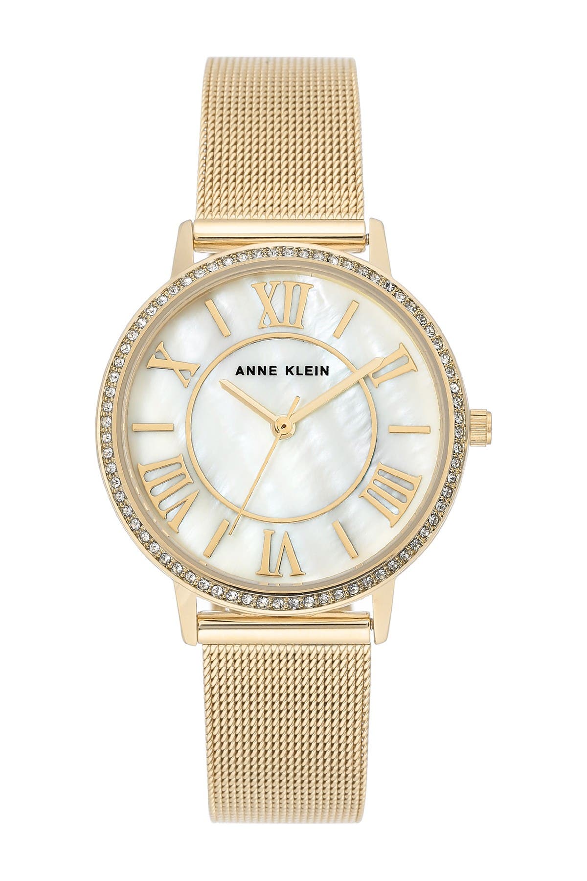 anne klein white and gold watch