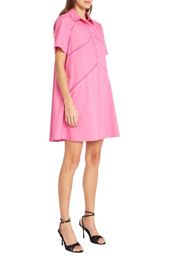 Shop Donna Morgan For Maggy Ladder Cutout Shirtdress In Phlox Pink